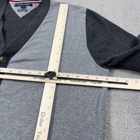 Tommy Hilfiger Cardigan Adult Large Gray Button Up Sweater Jacket Casual Men's - Picture 11 of 14